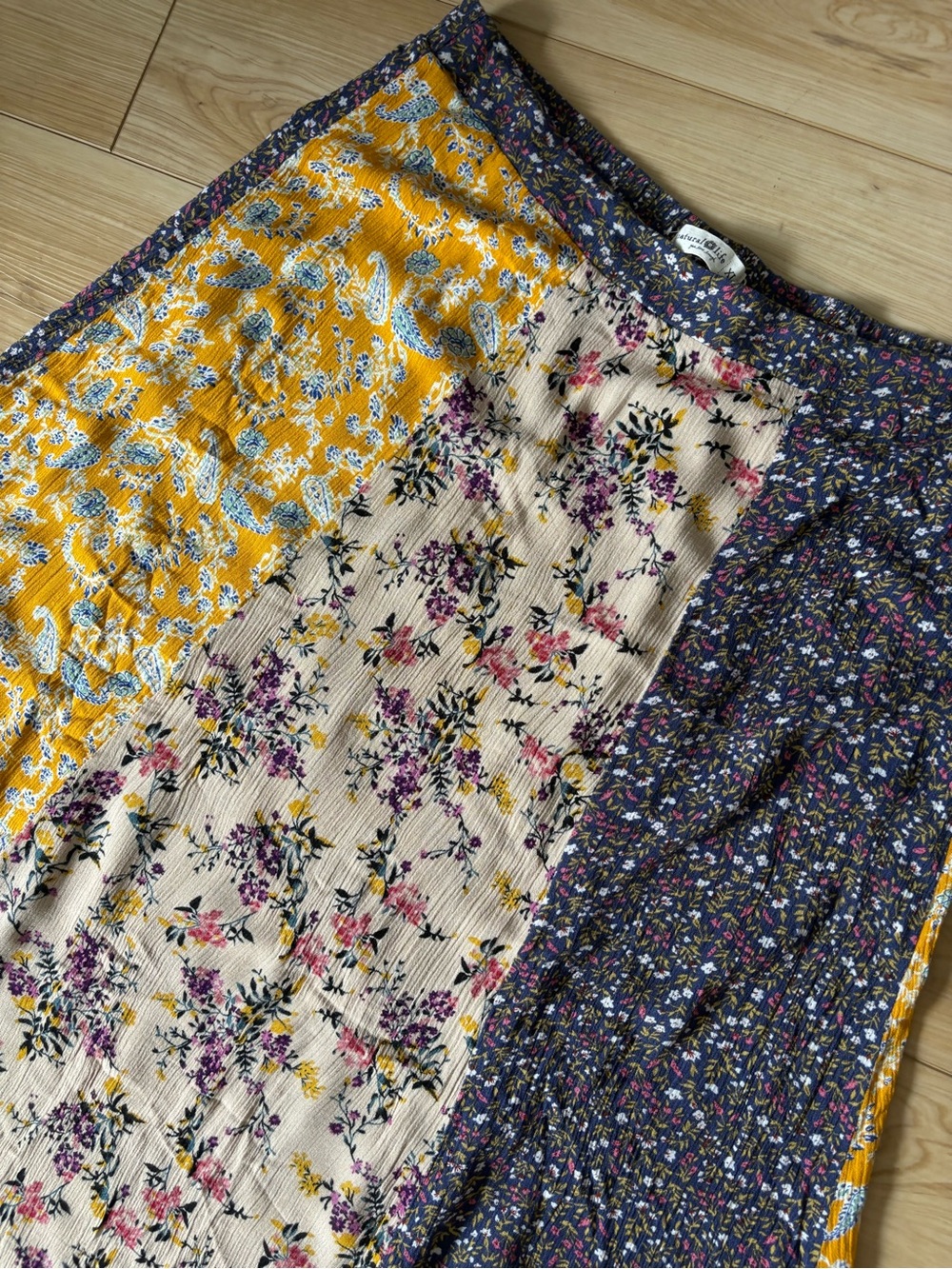 Patchwork Cottagecore Boho Floral Maxi Skirt Hippie Festival Feminine XL